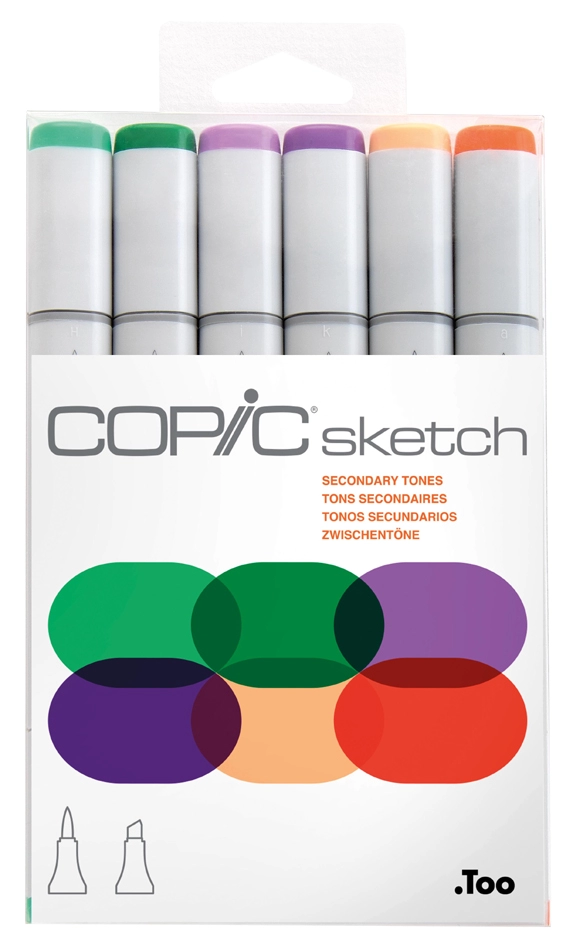 Een copic marker sketch 6 stuks set secondary tones koop je bij NiceSupplies.nl