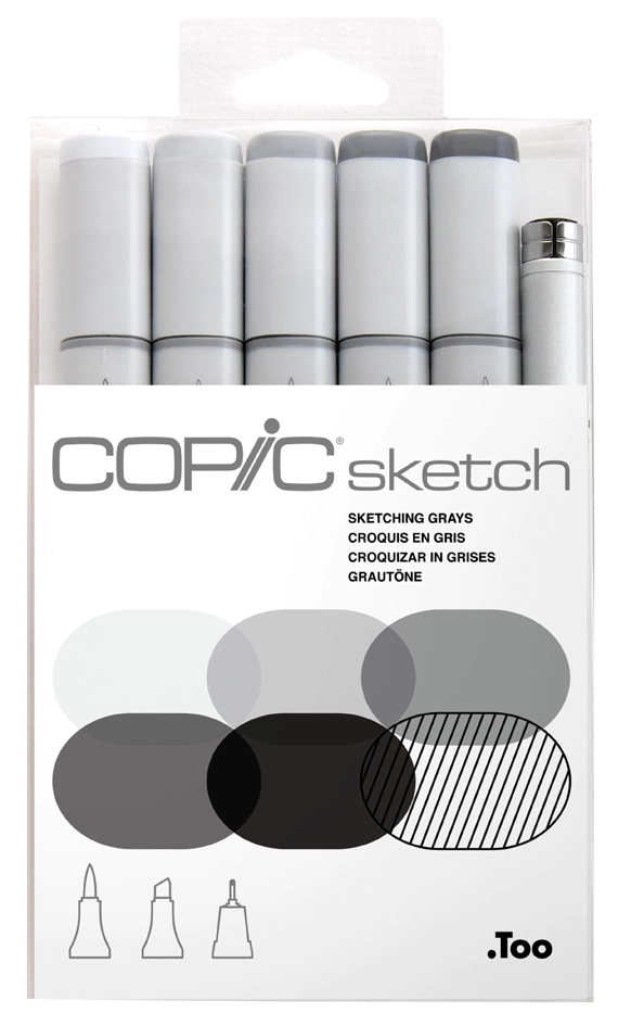 Een copic marker sketch 6 stuks set sketching grays koop je bij NiceSupplies.nl