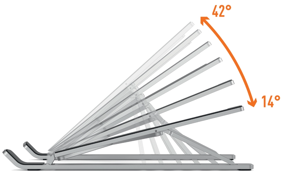 Een durable notebook-standaard fold metallic zilver koop je bij NiceSupplies.nl