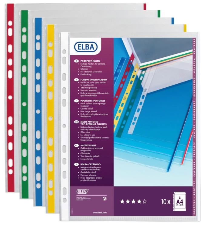Een elba foldermap din a4 met gekleurde rand pp 0-09mm koop je bij NiceSupplies.nl