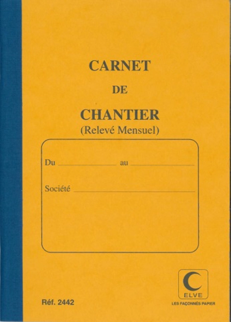 Een elve carnet de chantier relevé mensuel 190x130 mm koop je bij NiceSupplies.nl