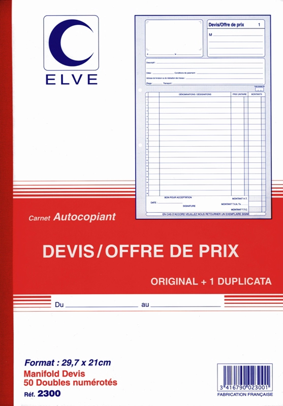 Een elve manifold devis offre de prix 210x297mm triplo koop je bij NiceSupplies.nl