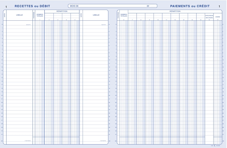 Een elve piqûre comptable encaissements/paiements 320x240 mm koop je bij NiceSupplies.nl