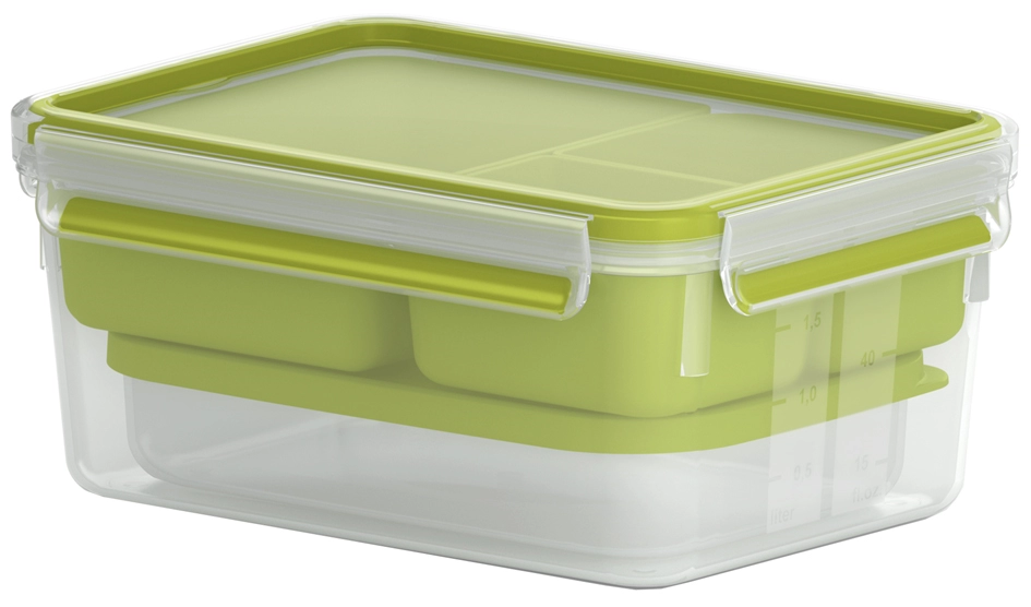 Een emsa xl lunchbox clip en go-2-3 liter-transparant groen koop je bij NiceSupplies.nl