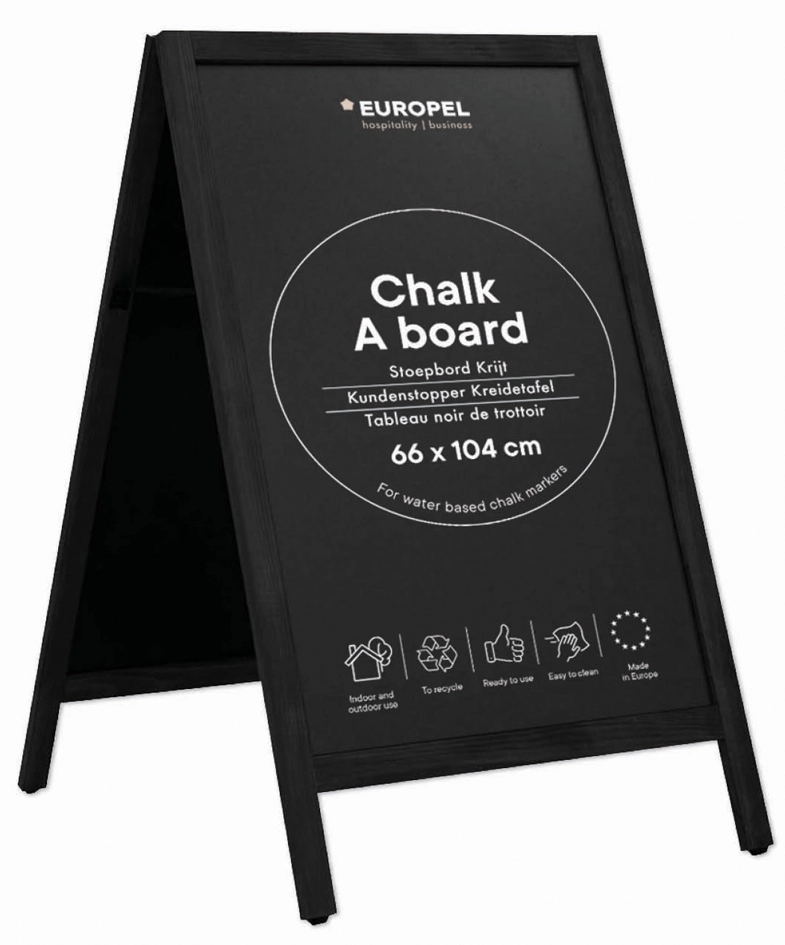 Een europel stoepbord 660x1.040 mm zwart koop je bij NiceSupplies.nl