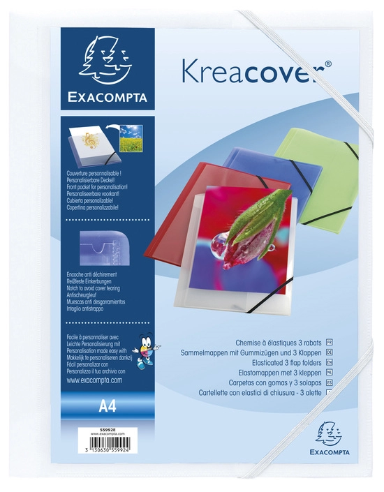 Een exacompta elastomap kreacover din a4 pp wit koop je bij NiceSupplies.nl