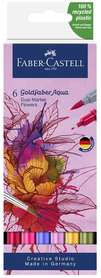 Een faber-castell aquarelmarker goldfaber 6 stuks etui bloemen koop je bij NiceSupplies.nl