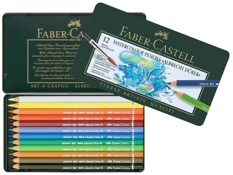 Een faber-castell aquarelstiften albrecht durer 36 stuks metalen doos koop je bij NiceSupplies.nl