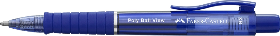 Een faber-castell balpen met drukknop poly bal view blauw koop je bij NiceSupplies.nl