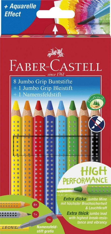 Een faber-castell driehoekig kleurpotlood jumbo grip promoetui koop je bij NiceSupplies.nl