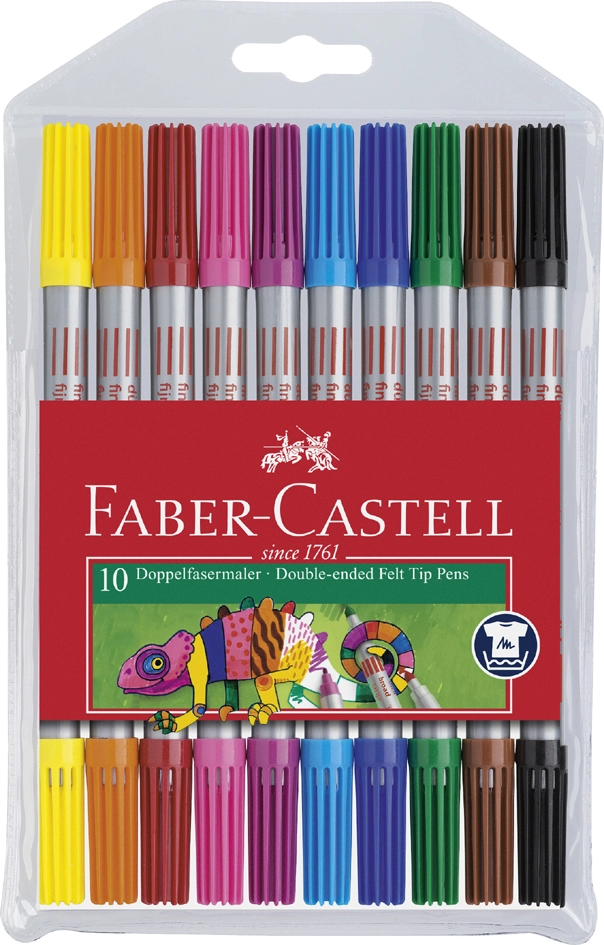 Een faber-castell duo-viltstift 10 stuks etui koop je bij NiceSupplies.nl