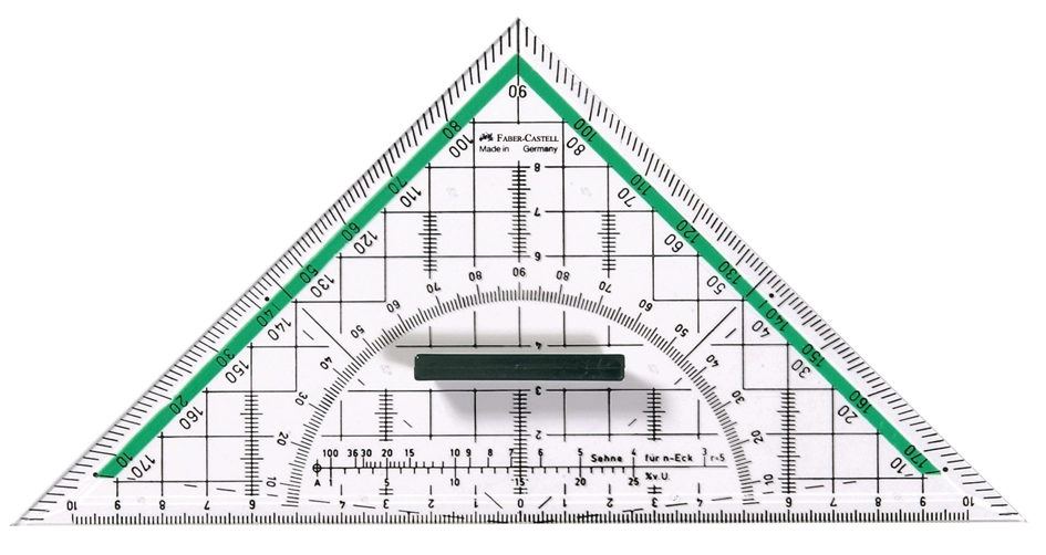 Een faber-castell geodriehoek bk 1 klein met grip koop je bij NiceSupplies.nl