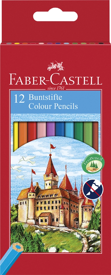 Een faber-castell hexagonale kleurpotloden castle 12 stuks etui koop je bij NiceSupplies.nl