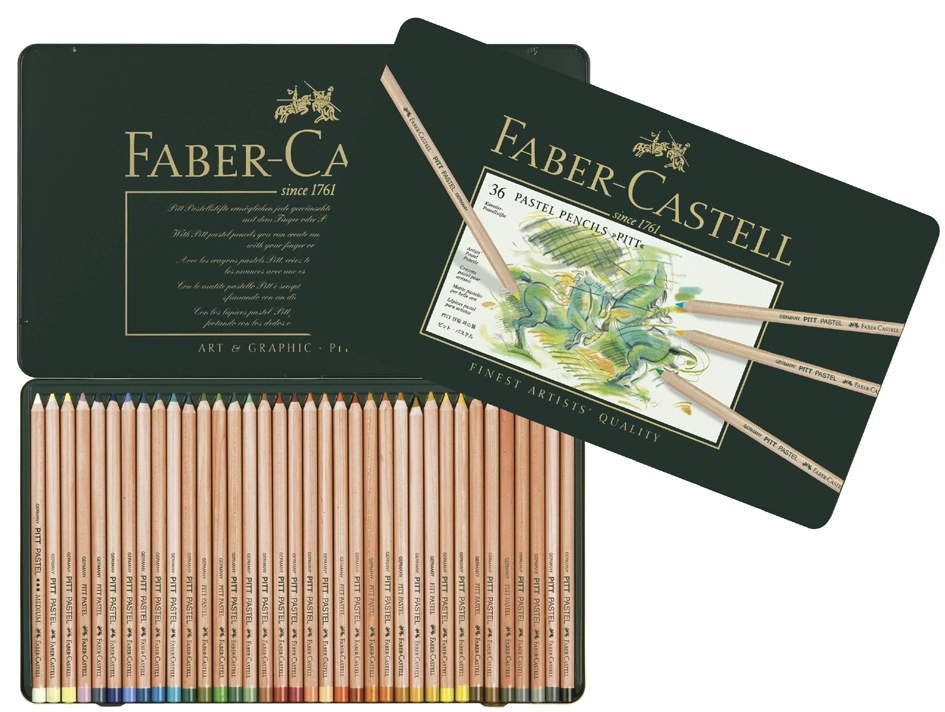 Een faber-castell kleurpotloden pitt pastel 12 stuks metalen doos koop je bij NiceSupplies.nl