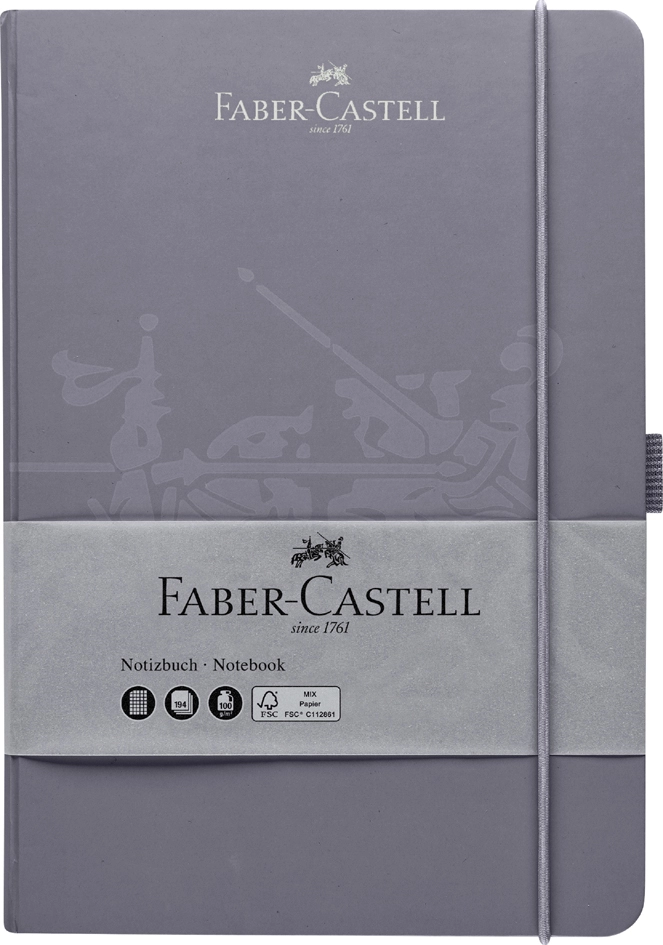 Een faber-castell notitieboek din a5 geruit grijs koop je bij NiceSupplies.nl