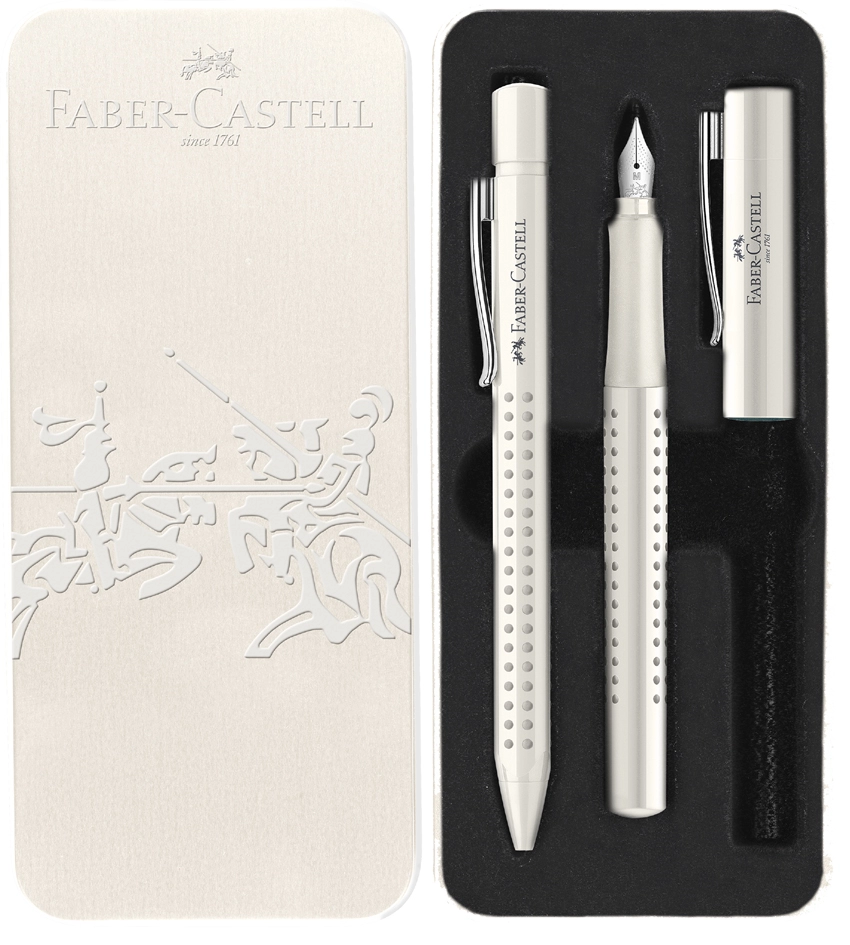 Een faber-castell schrijfwaren-set grip 2010 harmony grijs koop je bij NiceSupplies.nl