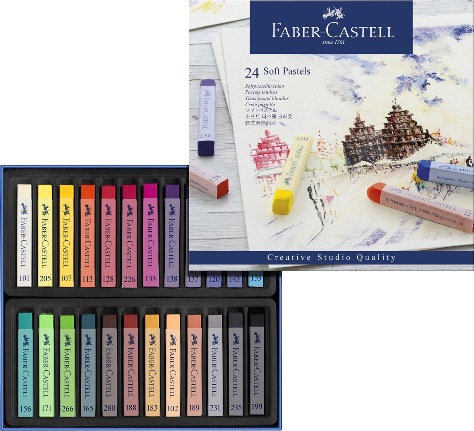 Een faber-castell soft pastelkrijt studio quality 24 stuks etui koop je bij NiceSupplies.nl