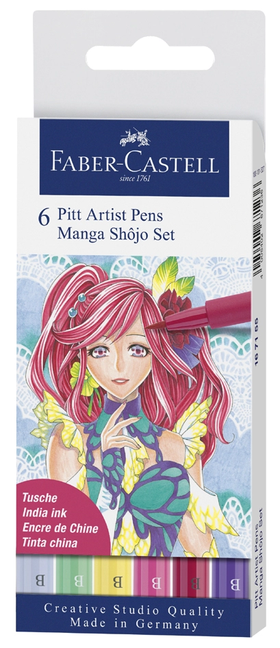 Een faber-castell tekenpen pitt artist pen 6 stuks etui koop je bij NiceSupplies.nl