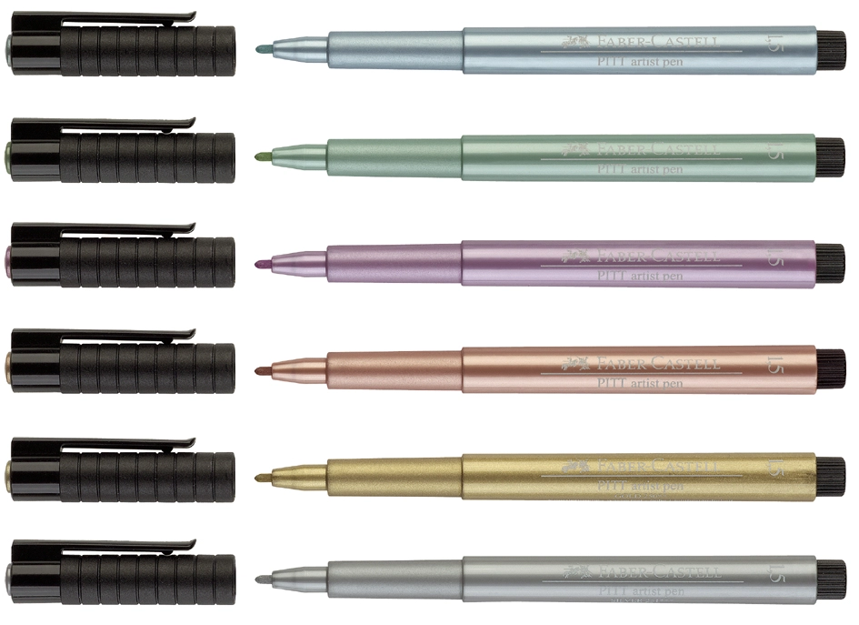 Een faber-castell tekenpen pitt artist pen groen metallic koop je bij NiceSupplies.nl