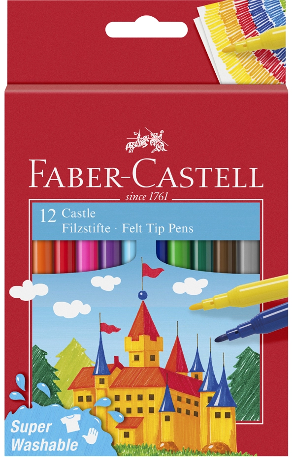 Een faber-castell viltstift castle 50stuks kartonnen etui koop je bij NiceSupplies.nl