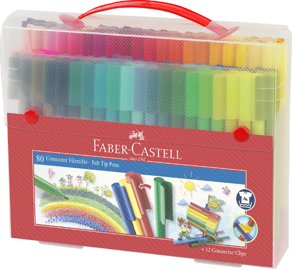 Een faber-castell viltstift connector pen 80 stuks koffer koop je bij NiceSupplies.nl