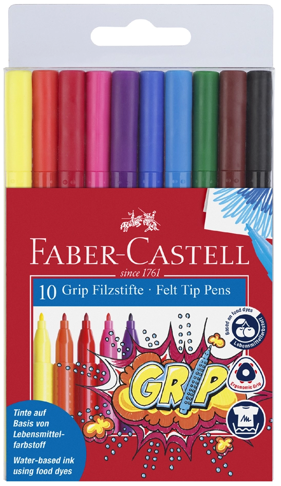 Een faber-castell viltstift grip colour marker 30 stuks etui koop je bij NiceSupplies.nl