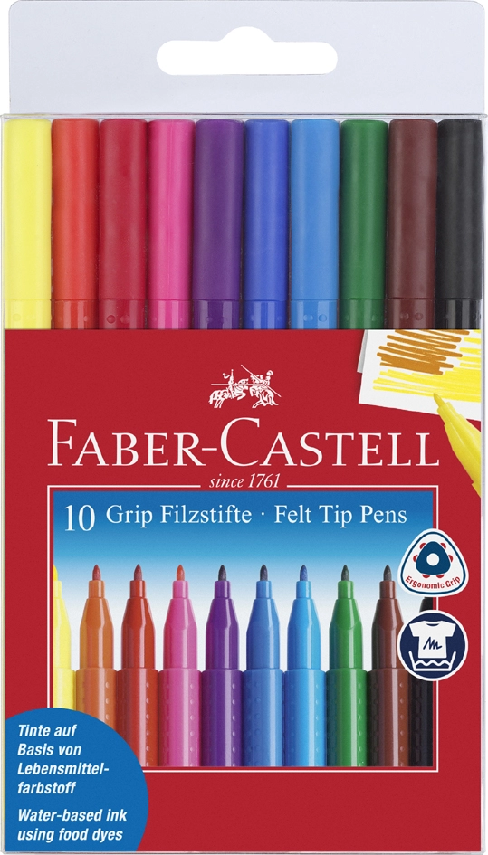 Een faber-castell viltstiften grip colour marker 20 stuks etui koop je bij NiceSupplies.nl