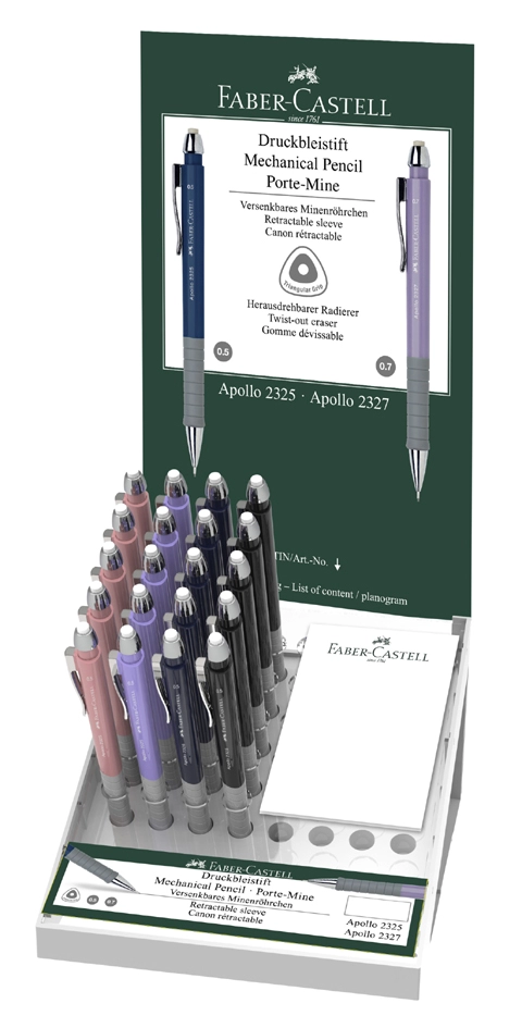 Een faber-castell vulpotlood apollo 2325 in display koop je bij NiceSupplies.nl