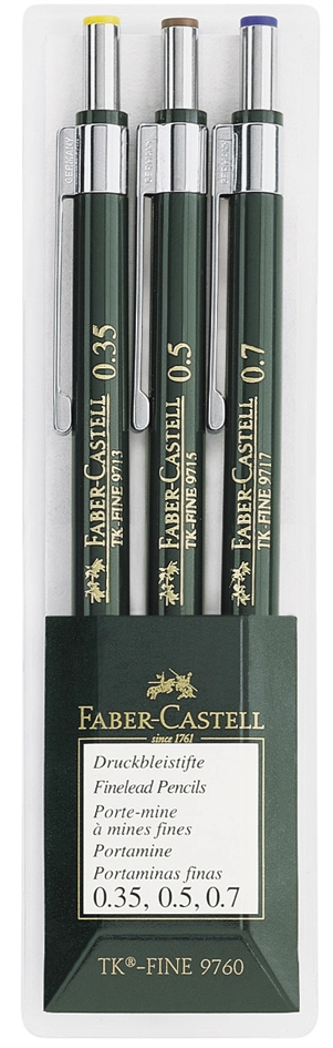 Een faber-castell vulpotlood tk-fine 9760 3 stuks etui koop je bij NiceSupplies.nl