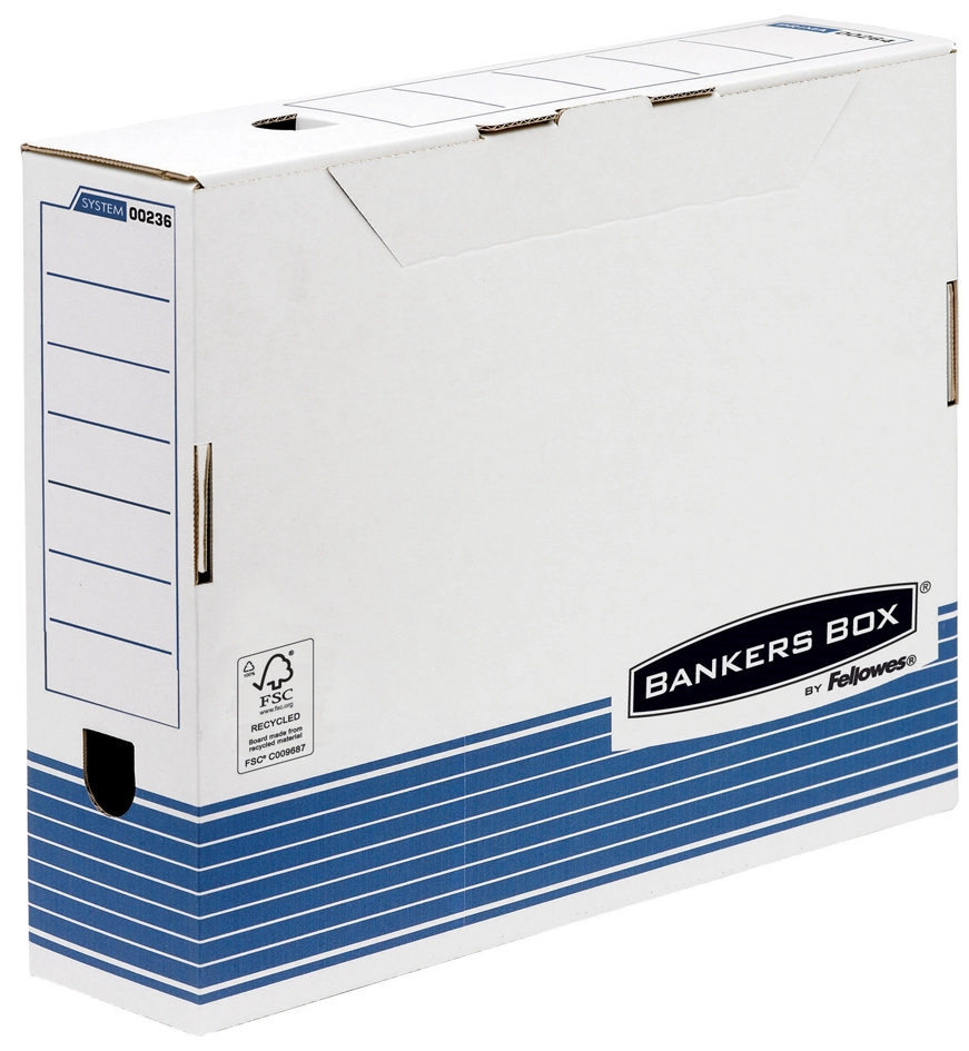 Een fellowes bankers box systeem archiefdoos blauw b100mm koop je bij NiceSupplies.nl