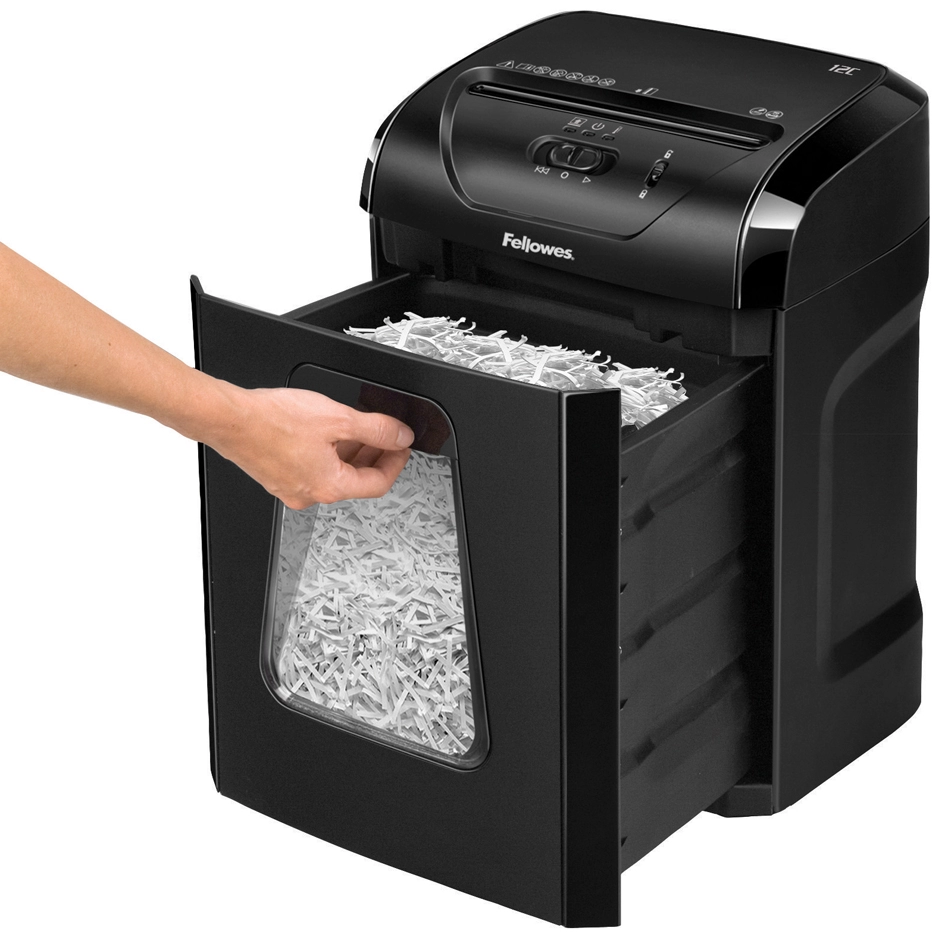 Een fellowes papiervernietiger powershred 12c zwart snippers koop je bij NiceSupplies.nl