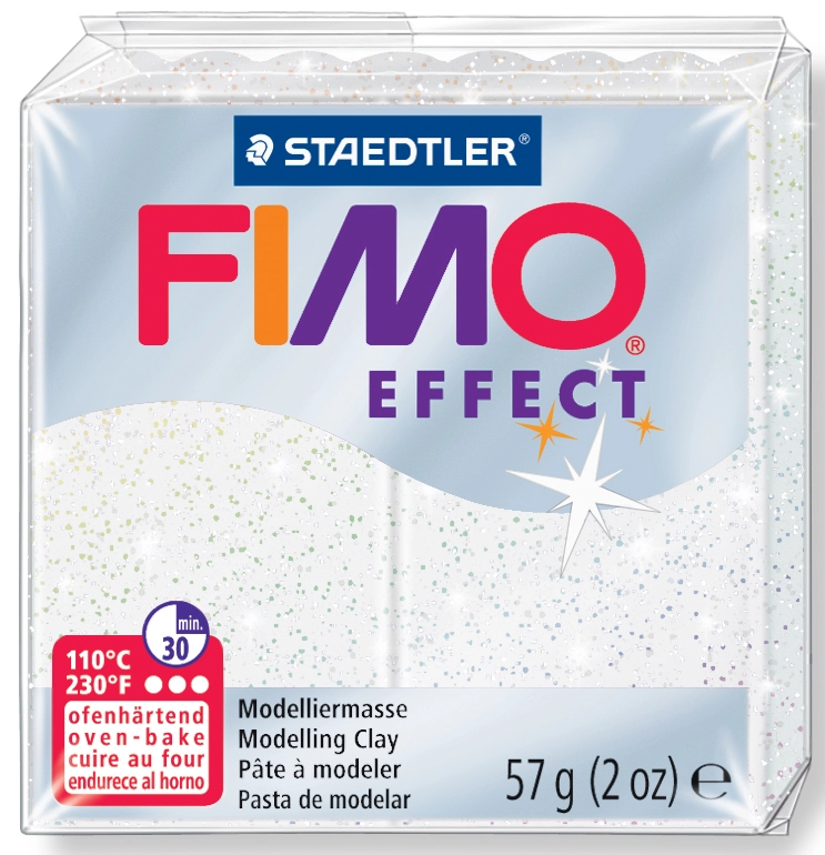 Een fimo effect boetseerklei uithardend in oven glitter-lila 57gr koop je bij NiceSupplies.nl