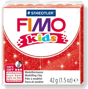 Een fimo kids boetseerklei uithardend in oven glitter-blauw 42gr koop je bij NiceSupplies.nl