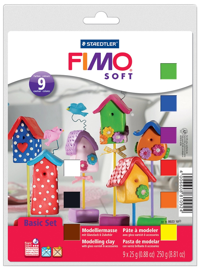 Een fimo soft boetseerklei basic-set uithardend in oven koop je bij NiceSupplies.nl