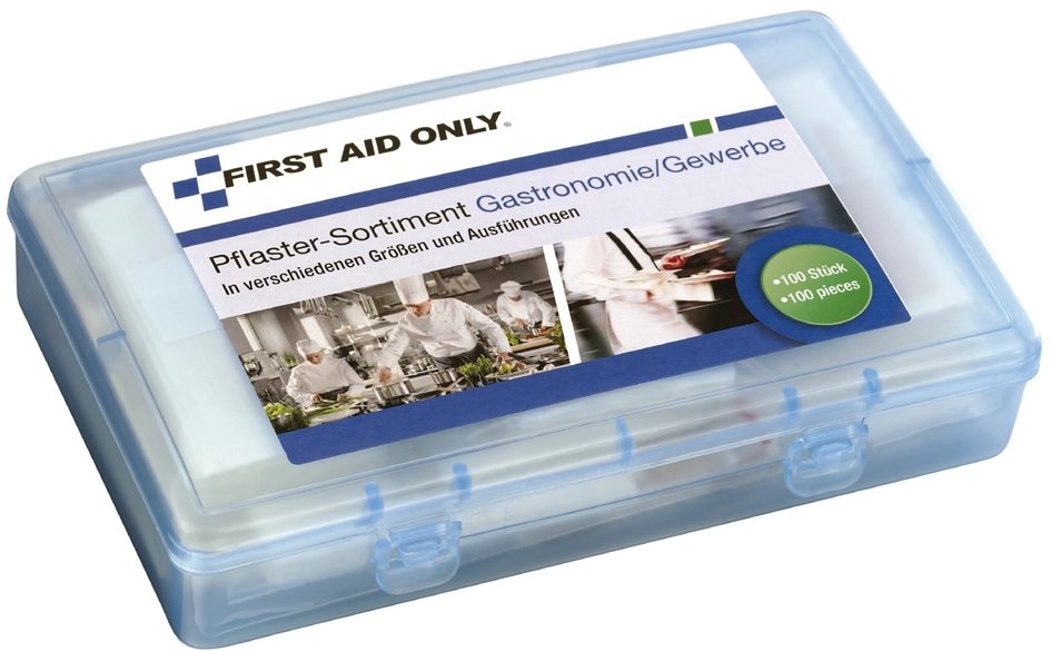 Een first aid only pleister-box gastronomie/gewerbe koop je bij NiceSupplies.nl