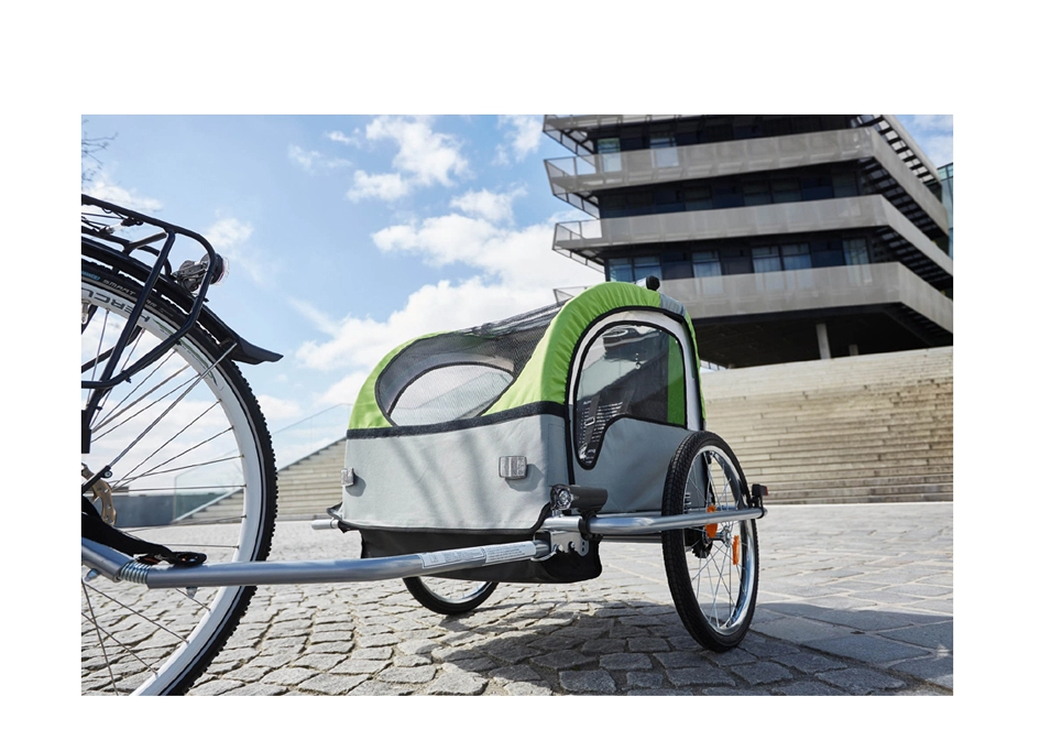 Een fischer kinder-fietsaanhanger comfort zwart-groen koop je bij NiceSupplies.nl