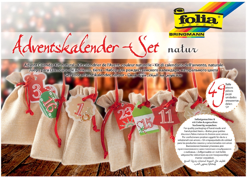 Een folia adventschaalder-set zak in jute-look natur koop je bij NiceSupplies.nl