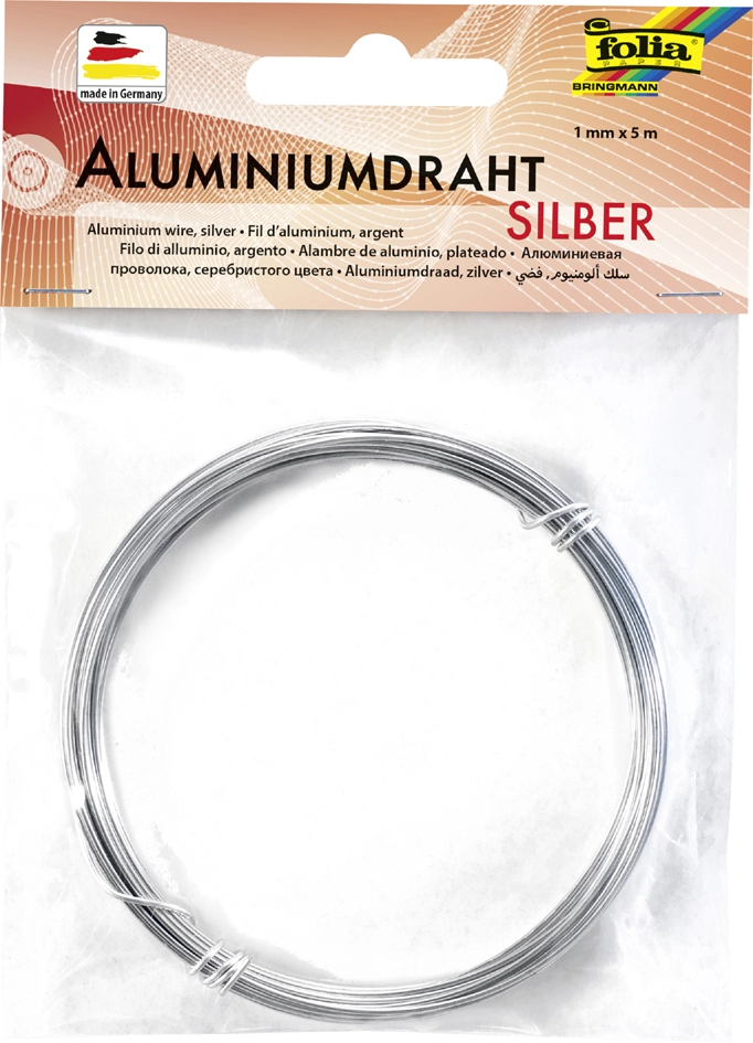 Een folia aluminium-knutseldraad 1 mmx5 m zilver koop je bij NiceSupplies.nl