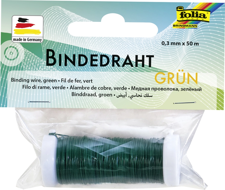 Een folia bindedraad 0,3 mmx50 m groen van eisen koop je bij NiceSupplies.nl