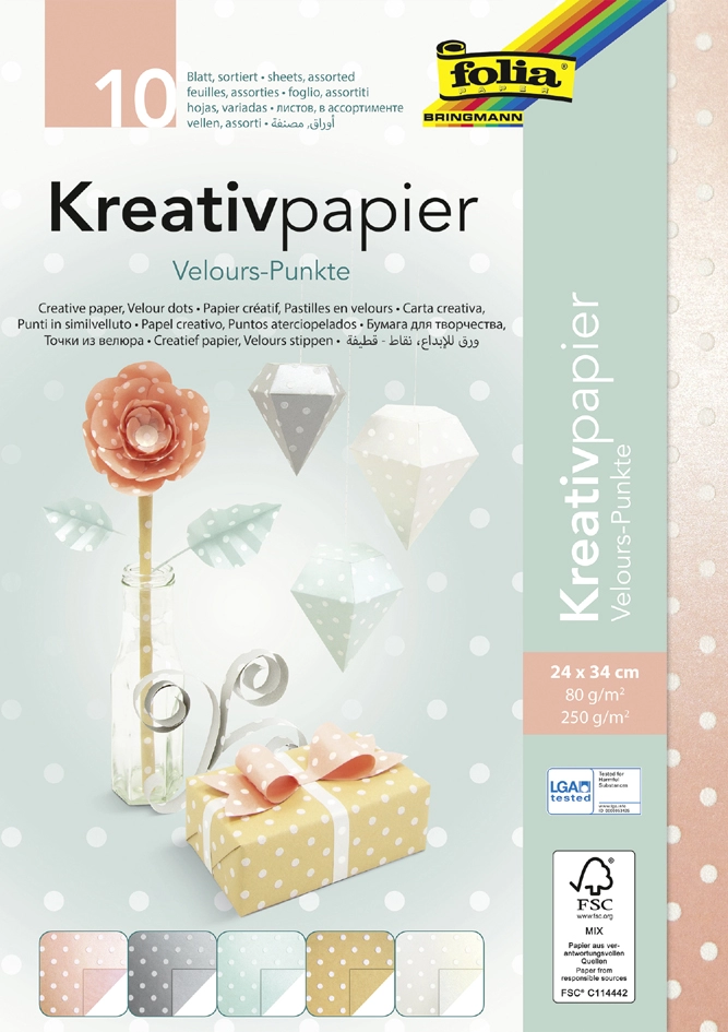 Een folia creatiefpapier velourstip 240x340mm koop je bij NiceSupplies.nl