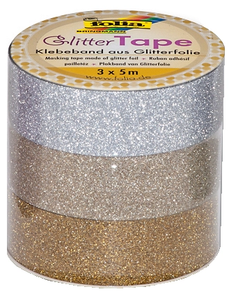 Een folia deco-plakband glitter tape rosa-pink-lila koop je bij NiceSupplies.nl