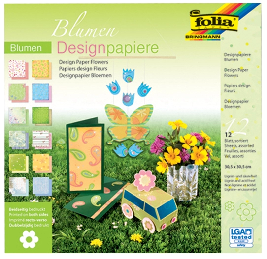 Een folia designpapierblok romantik 305x305mm 12 vel koop je bij NiceSupplies.nl