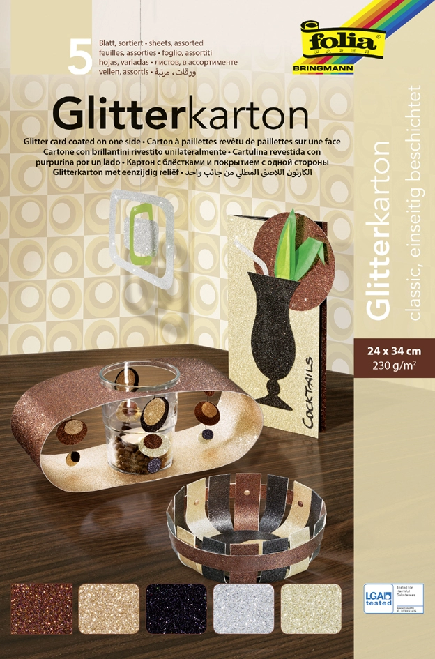 Een folia glitterkarton classic 240x340mm 300gr koop je bij NiceSupplies.nl