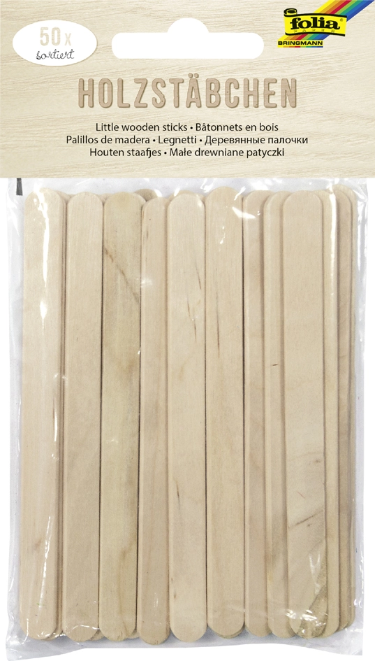 Een folia houtstäbchen naturel lengte: 114 mm naturfarben koop je bij NiceSupplies.nl