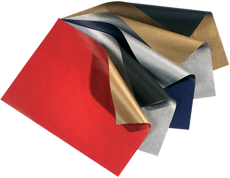 Een folia kerst-cadeaupapier bicolor blauw zilver koop je bij NiceSupplies.nl