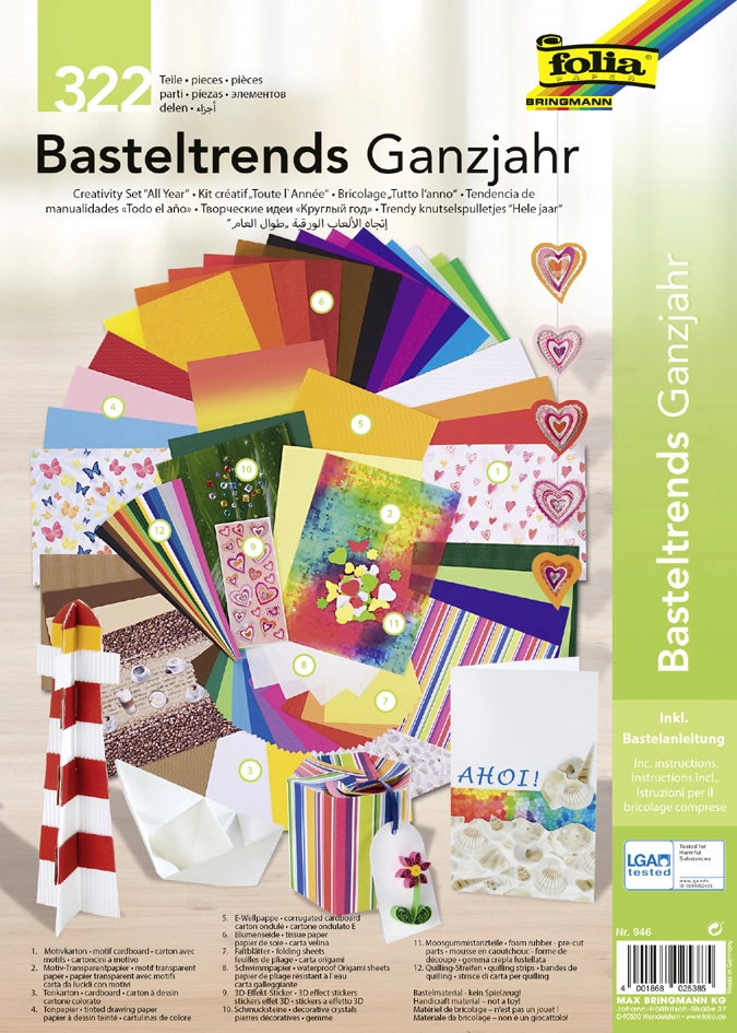 Een folia knutselpapier-set trends heeljaar 322-delig koop je bij NiceSupplies.nl