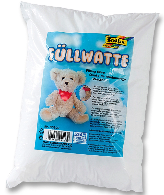 Een folia knutselwatte-vulwatte wit inhoud 50gr koop je bij NiceSupplies.nl