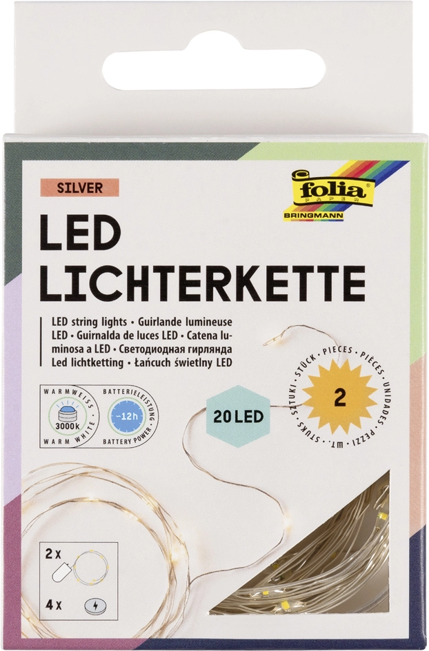 Een folia led-mini-lichterkette batterijbetrieb 20 leds koop je bij NiceSupplies.nl