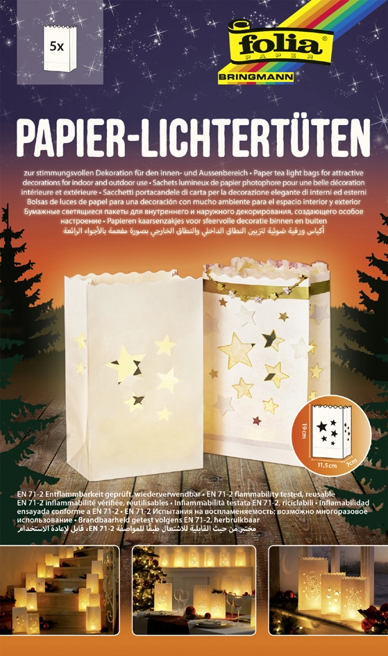 Een folia lichtert?ten ster groot van papier wit koop je bij NiceSupplies.nl