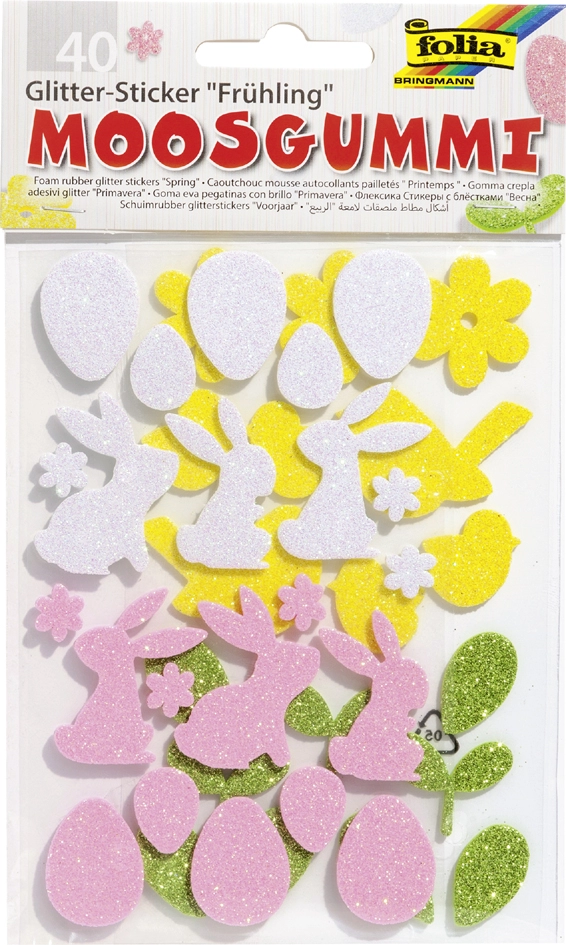 Een folia moosgummi glitter-sticker 'fr?hling' koop je bij NiceSupplies.nl